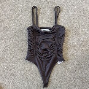 Susana Monaco Bodysuit in Dark Gray